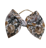 Vintage floral nylon bow