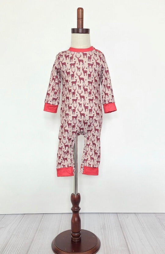 Clover cottage deer plaid romper