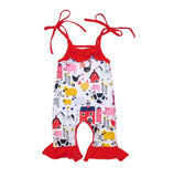 Farm animal tie romper