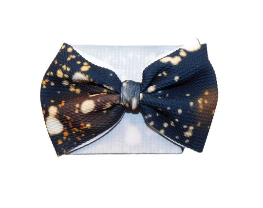 Black Acid Wash Headband Bow