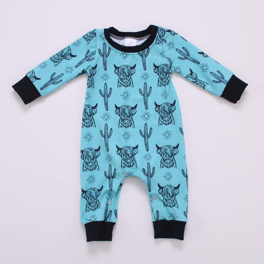 NEWBORN blue highland romper