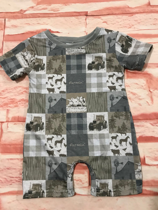 Boy farmin romper