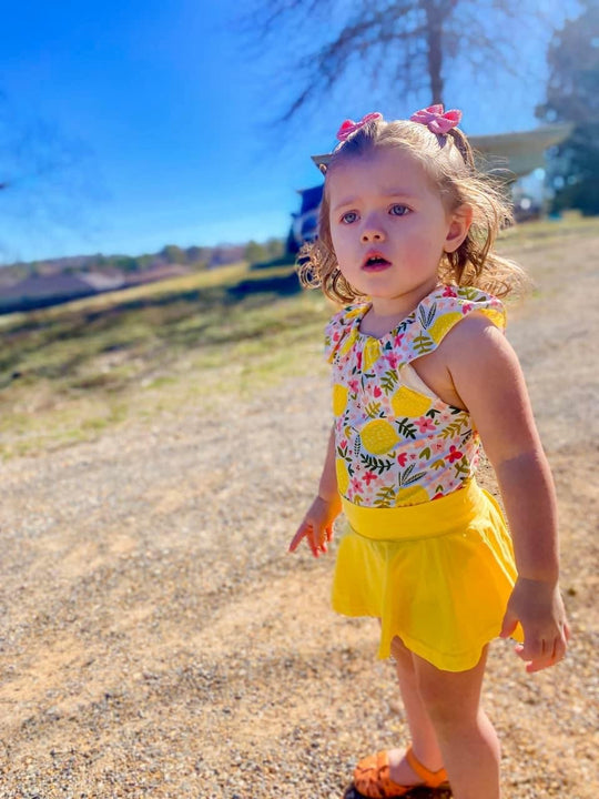 Lemon floral bodysuit