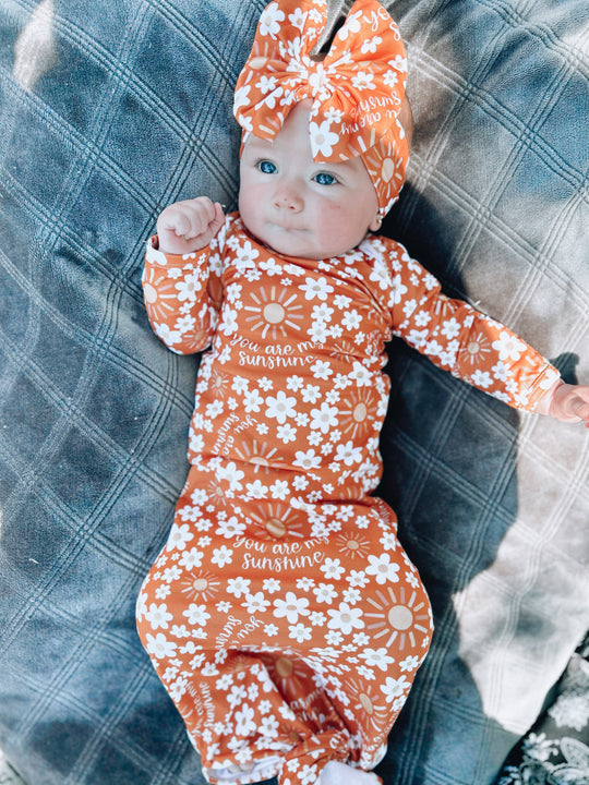 You are my sunshine gown and headband set