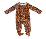 Leopard velvet zip sleeper