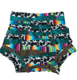 Leopard serape tooled bummies