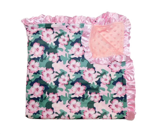 Camo floral minky