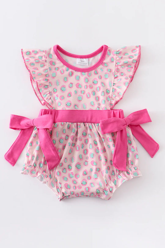 Pink leopard summer romper