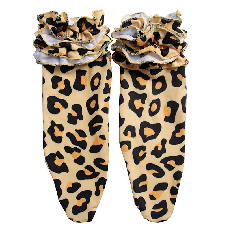 Leopard boot socks