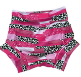 Leopard and pink glitter brush stroke bummies