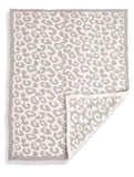 Luxury soft gray leopard blanket