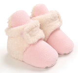 Light pink and cream Baby organic cotton sock booties