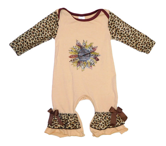 Leopard sunflower romper