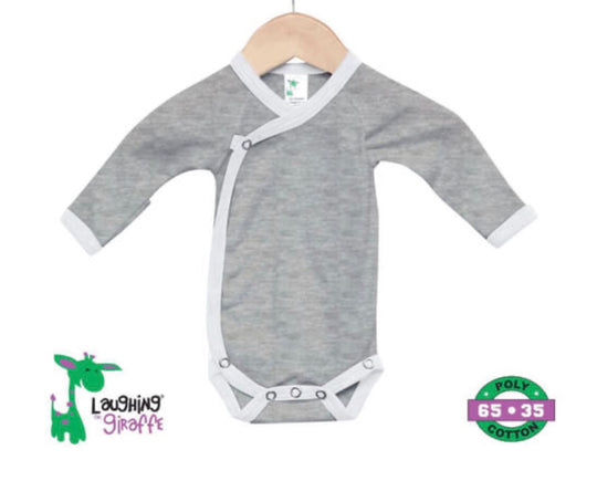 Newborn Heather Gray Kimono Snap Onesie