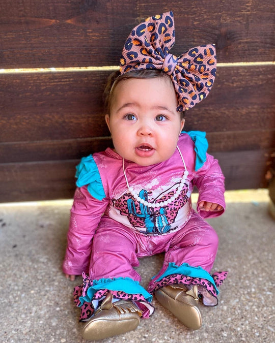 Pink Leopard Cactus romper