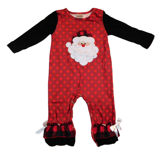 Red Polka Dot Santa Romper