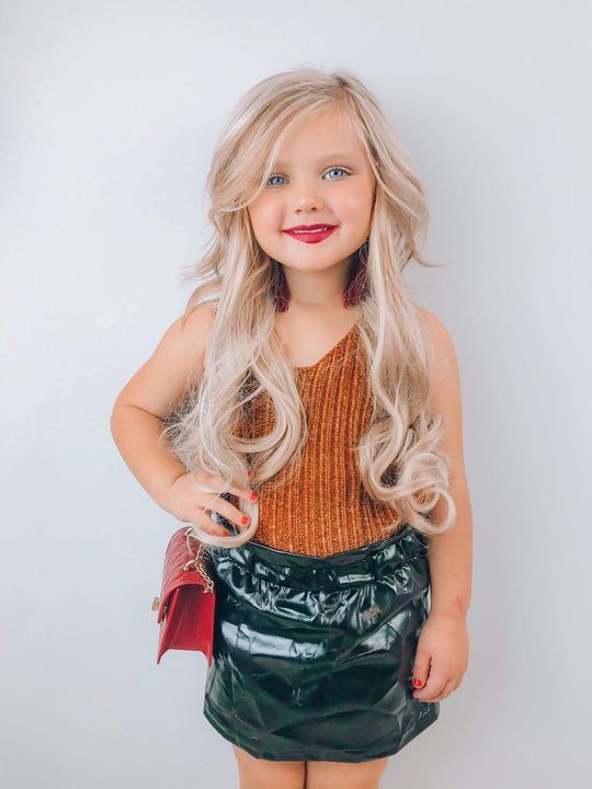 Pleather cinched skirt only