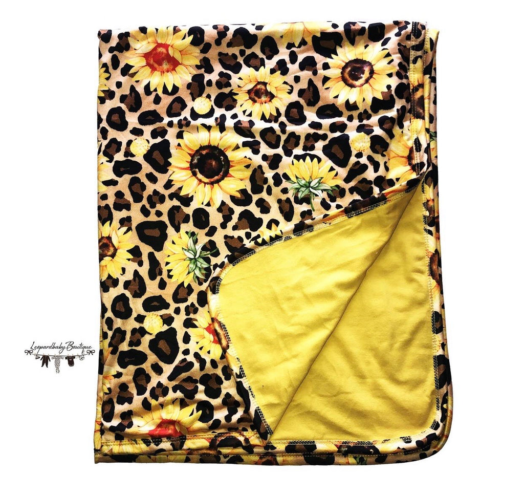 Sunflower leopard swaddle