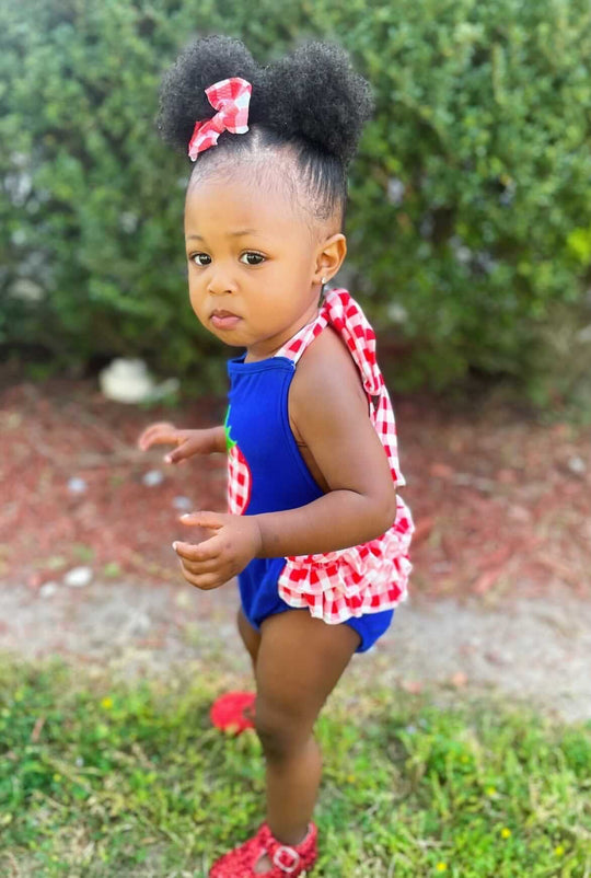 Strawberry tie romper