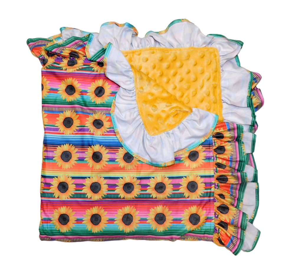 Serape sunflower Minky blanket