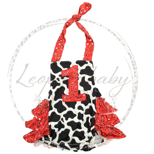 Paisley cow ONE romper