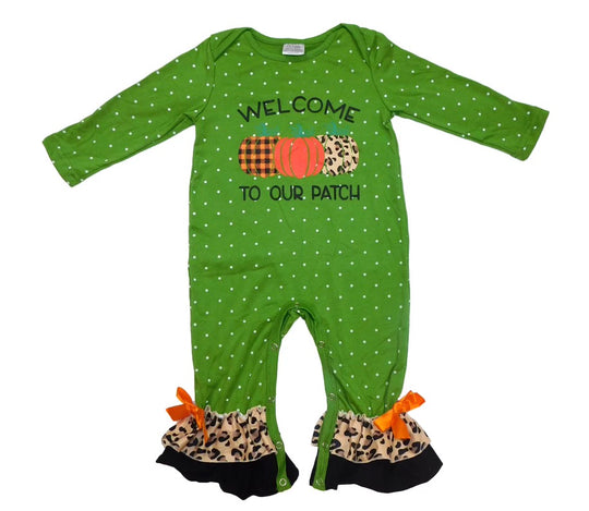 Welcome to our patch green romper