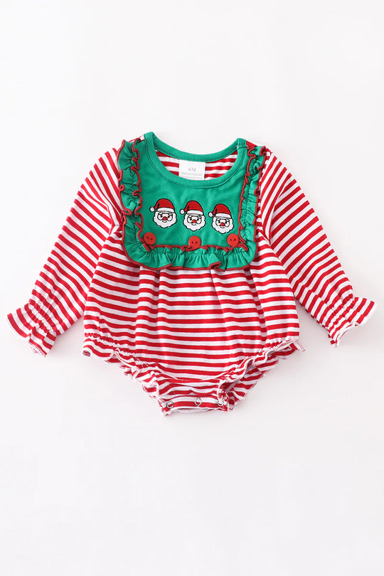 Red stripe Santa romper