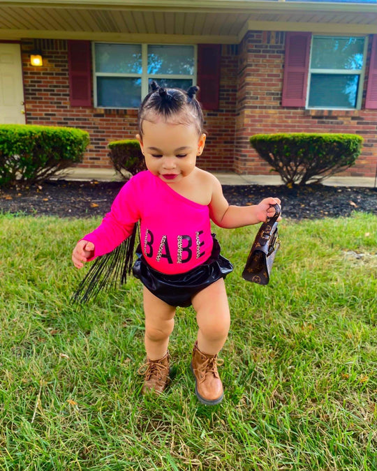 Hot pink babe fringe leo