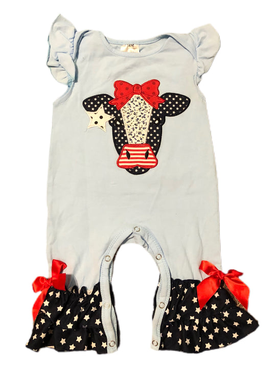 July 4th cow romper