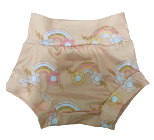 Retro floral rainbow bummies