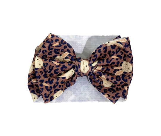 Leopard bunny bow
