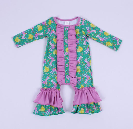 NEWBORN Chick and bunny romper