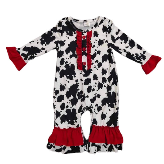 Cow Print and Red Romper