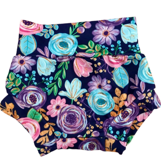 Purple floral bummies