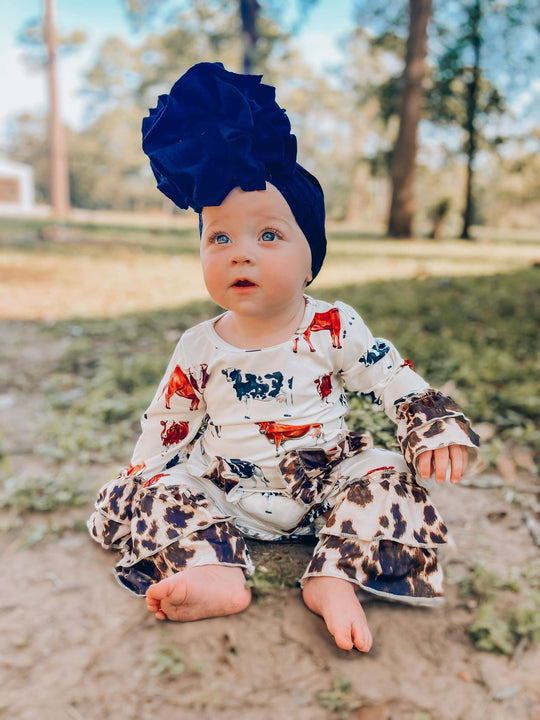 Vintage Cow romper with pockets