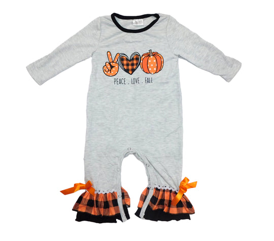 Peace love fall gray romper