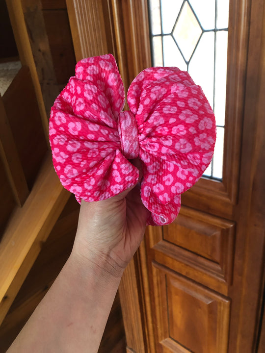 Little Jams pink leopard messy wrap