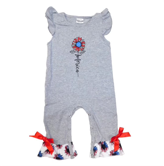 Gray America romper