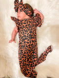 Leopard flutter gown and headband set