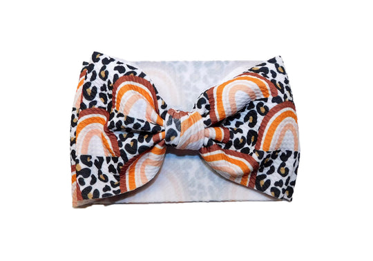 LBB EXCLUSIVE Boho Leopard Rainbow Headband Bow