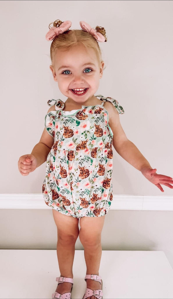 Forest fawn tie romper