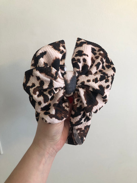 Brown cowhide messy wrap