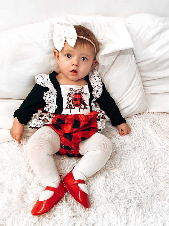 Ruffle Christmas Tree Romper