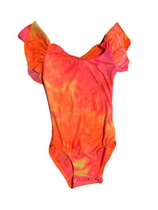 Pink, orange & yellow tie dye flutter