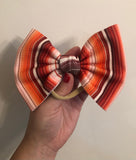 Fall stripes nylon bow