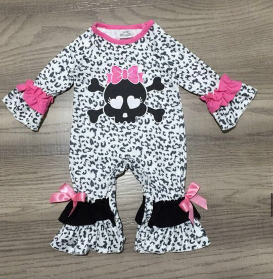 Leopard skull romper