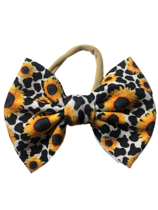 Cow sunflower Nylon Bow