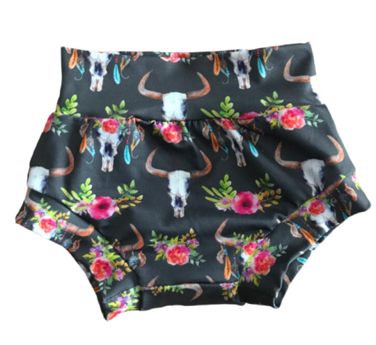 Skull floral bummies