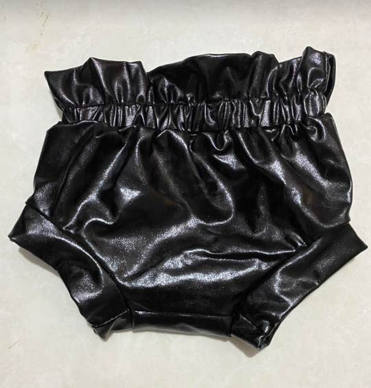 Black metallic bummies