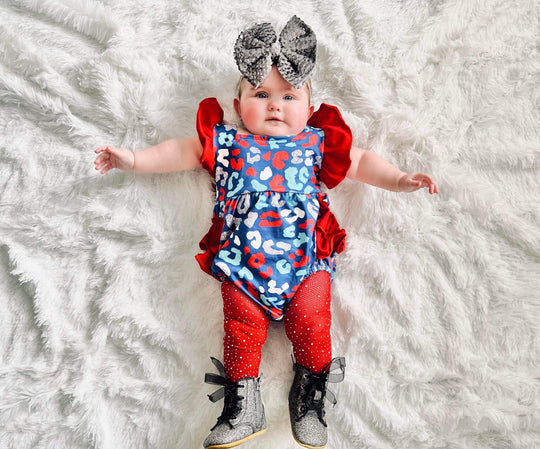 July 4th Leopard romper